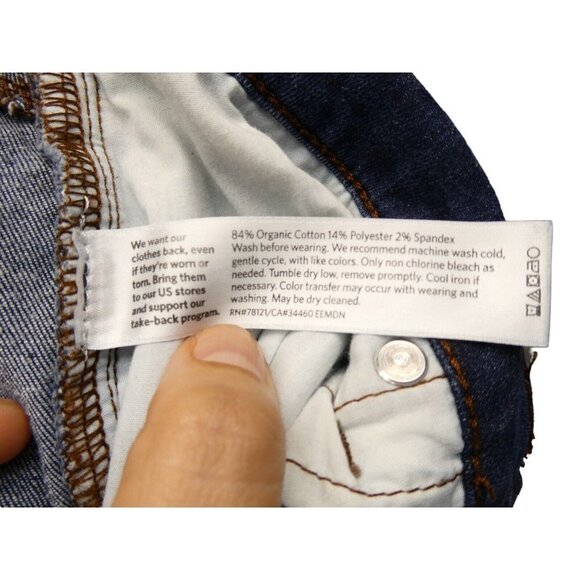 Eileen Fisher Womens Skinny Jeans Size 6 Mid Rise Dark Wash Blue - Picture 4 of 8